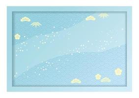 3-D Relief Frame Decorated With Japanese Vintage Patterns. vector