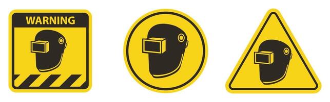 Symbol Wear Welding Helmet Isolate On White Background vector