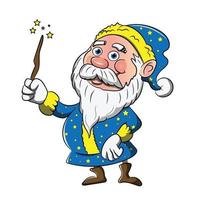 Magical Santa Claus Blue Suit Cartoon Character vector