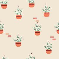 Seamless pattern with hanging plant vector