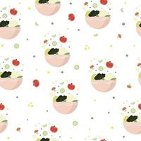 Seamless pattern with healthy food vector