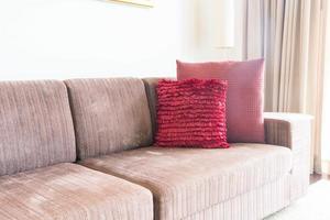 Beautiful pillow on sofa decoration in living room photo