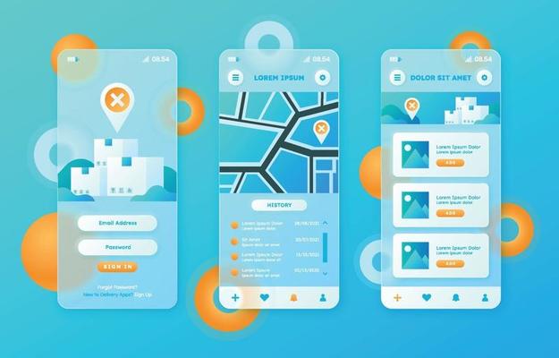 Glassmorphic UI Apps Mockup