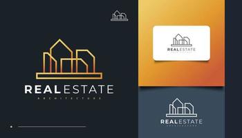 Minimalist Real Estate Logo Design with Line Style vector