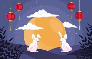 Mid Autumn Festival Background Design vector