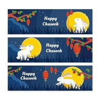 banner de feliz festival de chuseok vector