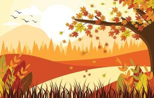 fondo de paisaje de otoño vector