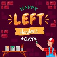 Mural on the Wall about Left Handers Day vector