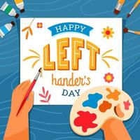 Artist Painting Left Handers Day vector