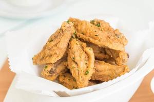 Fried chicken wings with sauce photo