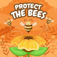 proteger el concepto de las abejas vector