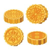 Mooncake Shape Set vector