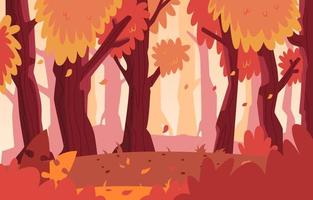 paisaje forestal en otoño vector