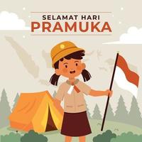 Camping on Pramuka Day vector