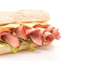 Ham and salad submarine sandwich photo