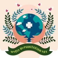 World Humanitarian Day Concept Art vector