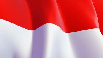 Video de bucle de movimiento de bandera de Indonesia ondeando en el viento