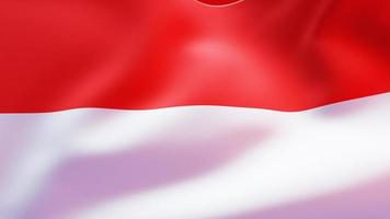 Primer plano de la bandera de Indonesia ondeando en el viento video