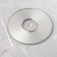 Realistic white cd template on white cement background photo