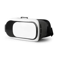 Casco de realidad virtual blanco realista aislado sobre fondo blanco. foto