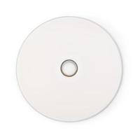 Realistic white cd template isolated on white background photo