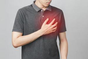 Man has chest pain suffering by heart disease, Cardiovascular disease photo