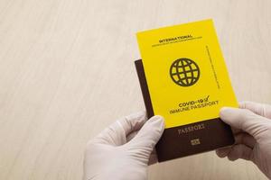 Vaccine passports as proof that the holder has been vaccinated photo