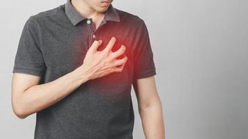 Man has chest pain suffering by heart disease, Cardiovascular disease photo