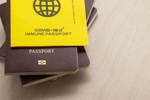 Vaccine passports as proof that the holder has been vaccinated photo