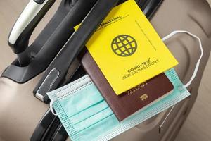 Vaccine passports as proof that the holder has been vaccinated photo