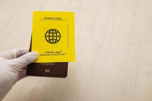 Vaccine passports as proof that the holder has been vaccinated photo