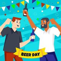 la gente celebra el día de la cerveza vector
