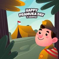 Pramuka Boy Finding Camp vector