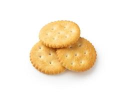 Cracker cookies isolated on white background with clipping path photo