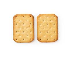 Cracker cookies isolated on white background with clipping path photo