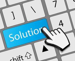 Keyboard solution button with mouse hand cursor vector illustrat