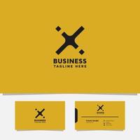 Simple and minimalist geometric letter X logo with business card vector