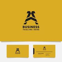 Simple and minimalist geometric letter A logo with business card vector