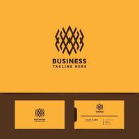 Lines ethnic pattern logo with business card template vector