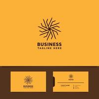 Lines root pattern logo with business card template vector