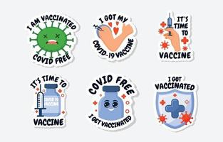 Sticker of Covid 19 After Vaccine vector