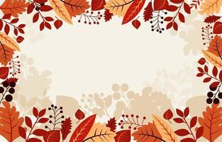Colorful Autumn Floral Ornament Frame Background vector