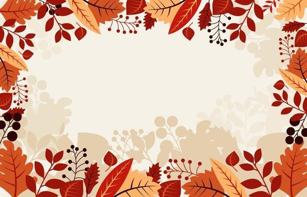 Colorful Autumn Floral Ornament Frame Background
