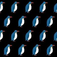 Abstract paper cut penguin seamless pattern background. vector