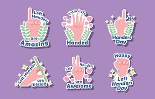 Left Handers Cartoon Stickers vector