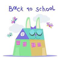 Back to school. Handmade childish crafted background vector