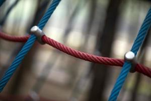 Rope in the Playground Macro view Children Amusement Park photo