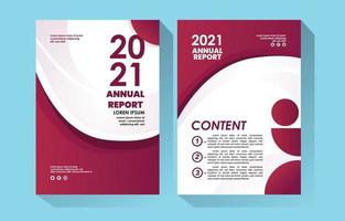 plantilla de informe anual 2021 con tema rojo simple vector