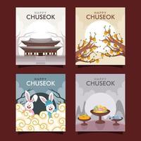 colección de tarjetas chuseok vector