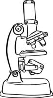 bosquejo de la ilustración del vector del microscopio